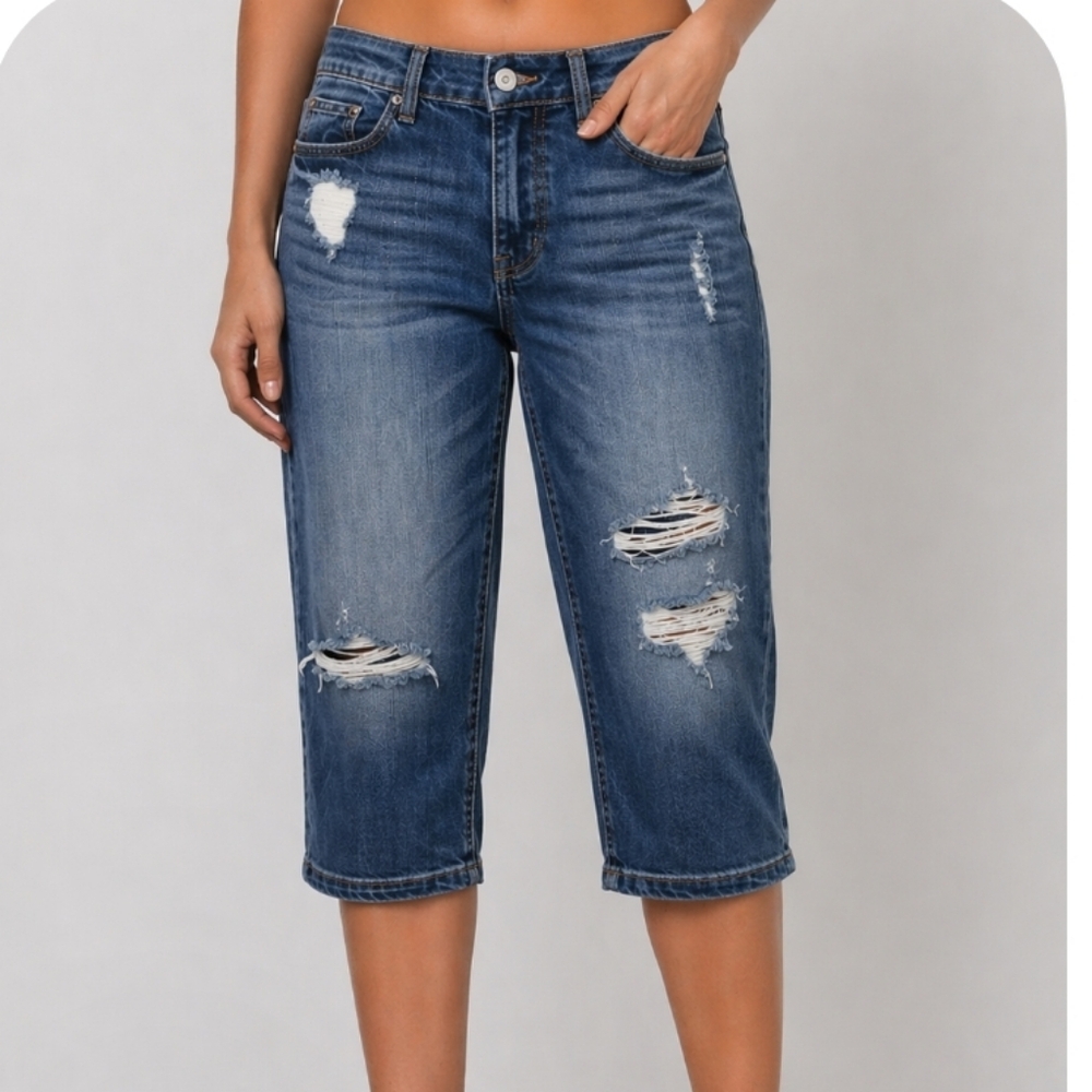 Hollister Capri distressed blue jean 0